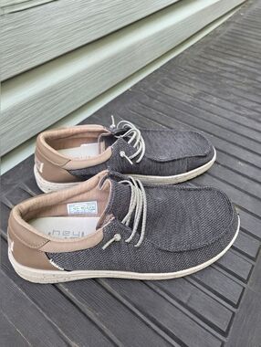 Hey Dude Paul Sox Men's Size 12 Casual Slip on Moccasins Dusty Olive Leather